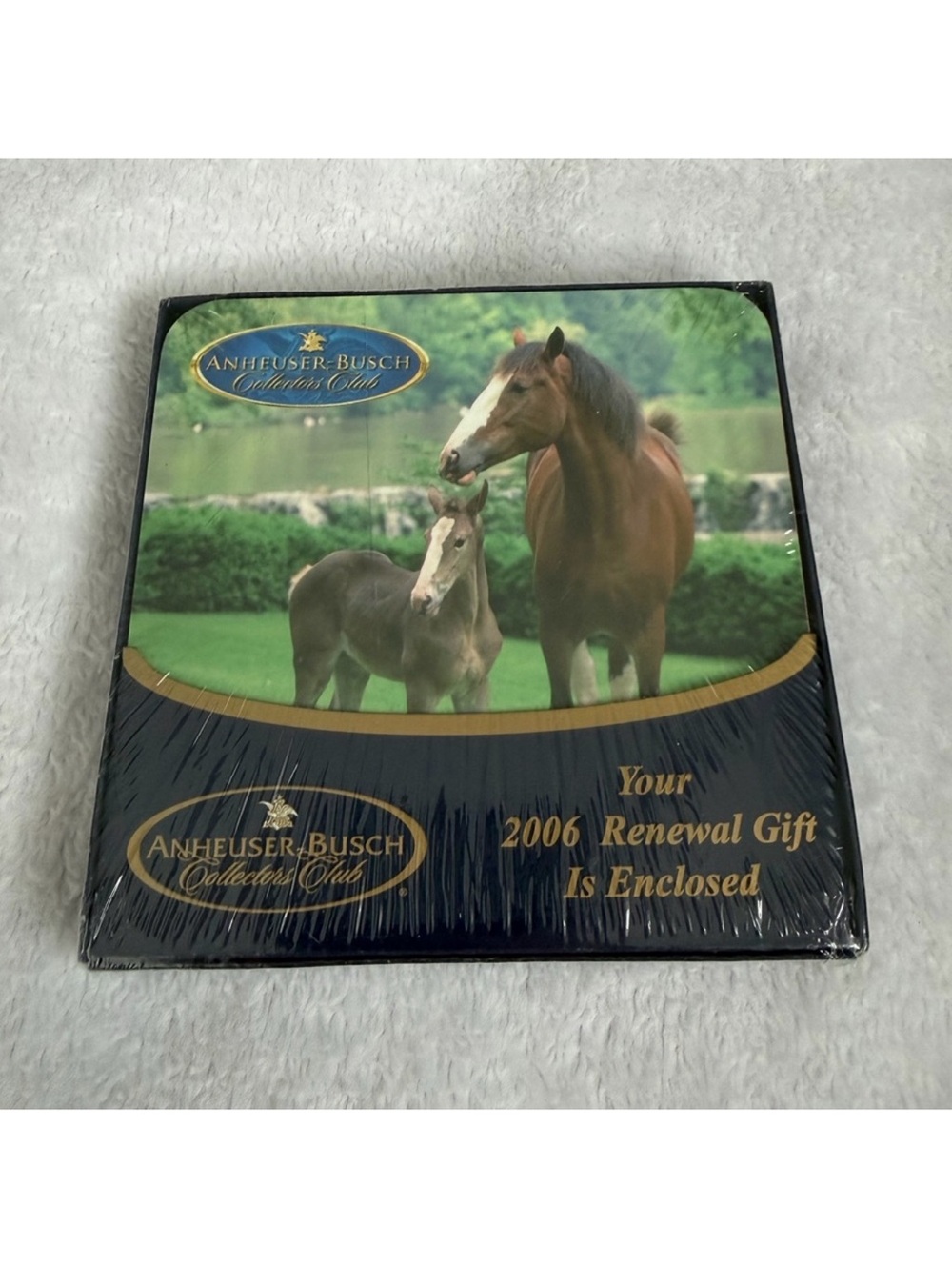 2006 Anheuser-Busch Collector's Club Clydesdale Horse Coaster Set of Four, NWT